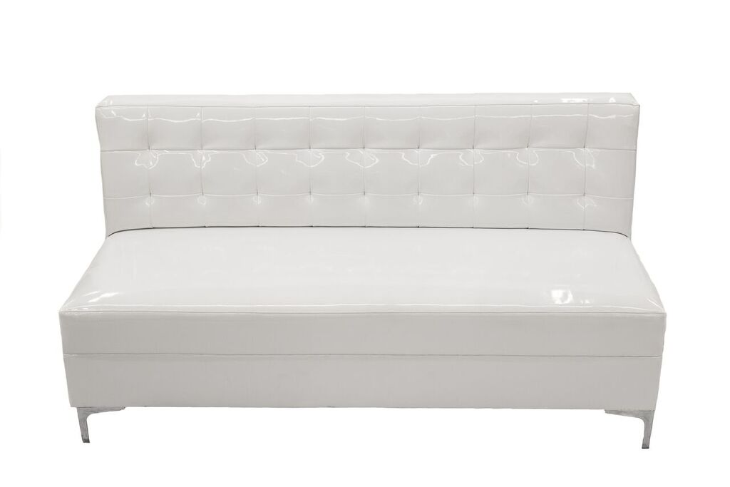 White Armless Patent Leather Sofa   Image5 